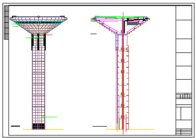 49米高体育中心景观塔cad结构施工图（含建筑图18吨消防水箱）_图1