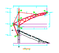 成都某高校看台张拉膜cad结构设计图_图1
