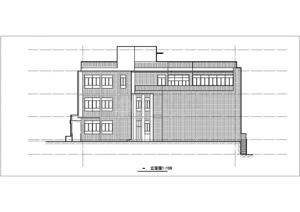 温州某学校2300平米3层框架结构学生食堂全套建筑设计CAD图纸-图一