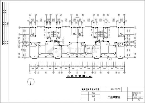 台州某现代小区3.3万平米六层现浇框架结构住宅楼建筑结构设计CAD图纸-图一