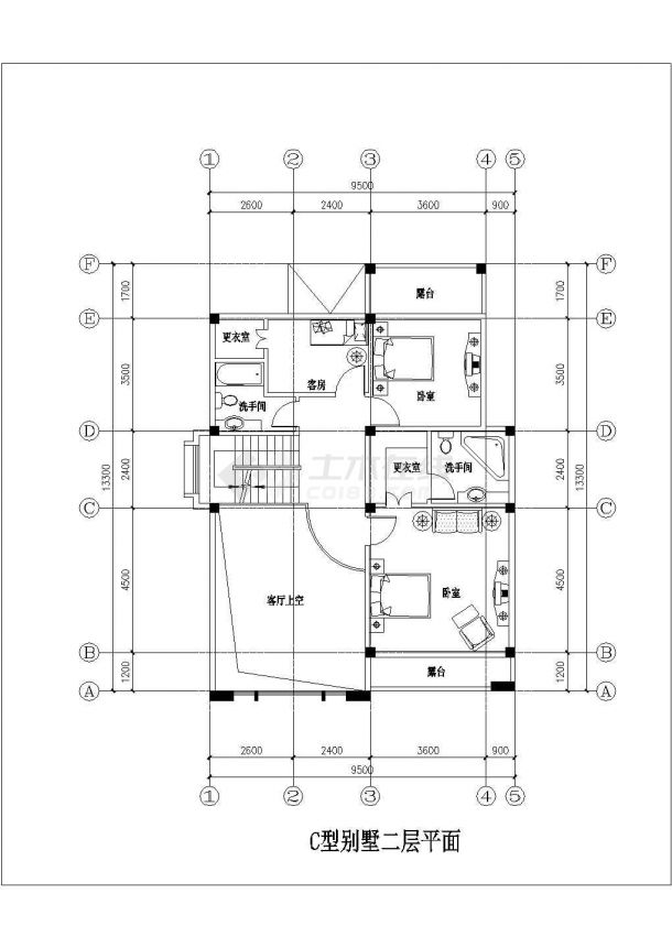 某地区高级别墅区住宅建筑CAD细节布置图-图二