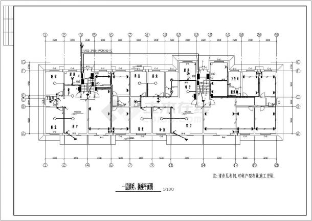 电气设计_某多层住宅全套电气施工CAD图-图二
