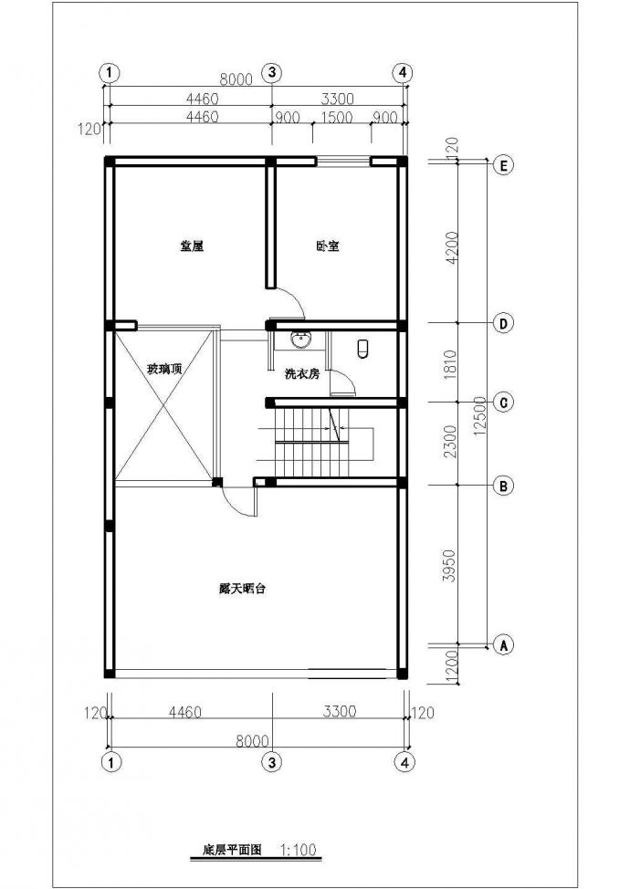 260平米左右3层砖混结构乡村别墅建筑+结构设计CAD图纸_图1