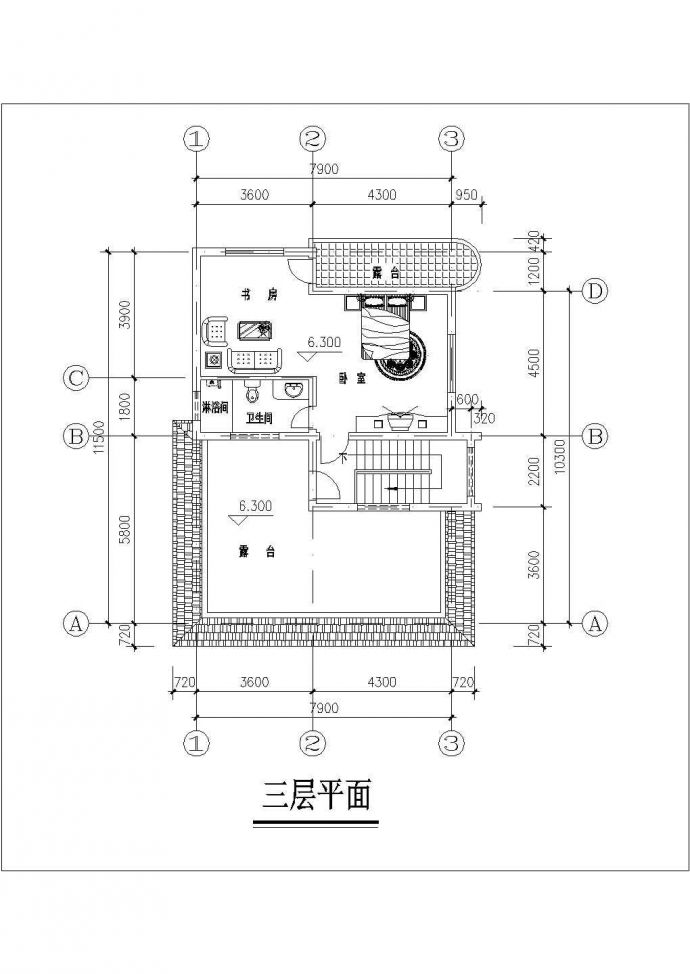 三层现代风格别墅全套建筑设计施工图_图1