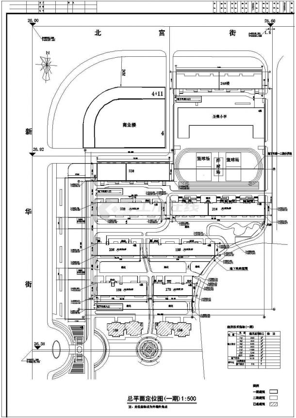 上饶市某街道小区三期工程规划设计CAD图-图一