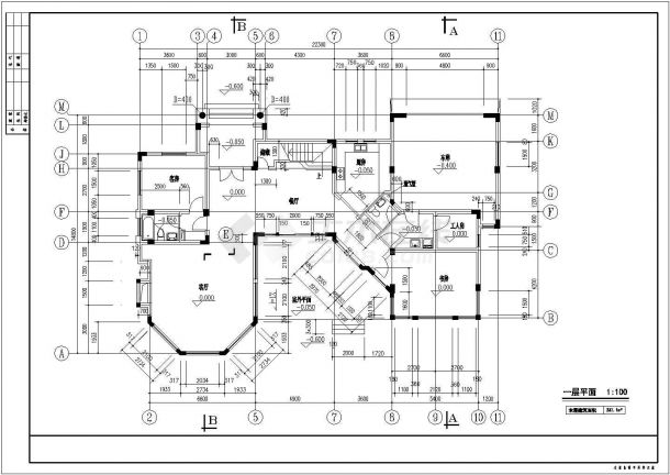 380.5平米别墅全套建筑设计施工图-图一