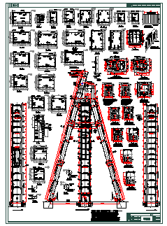某70米高主井钢井架cad结构施工图-图二