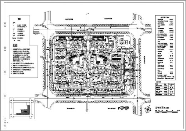 上饶市某某住宅小区规划施工设计CAD图-图二