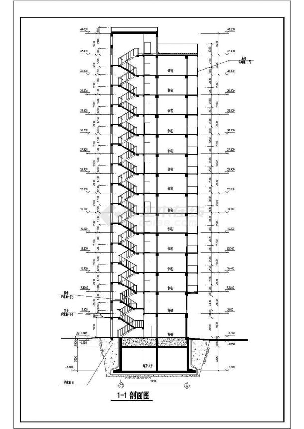 浙江瑞安市某新建洋房住宅全套施工CAD图纸-图二