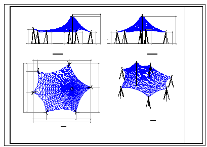 某索膜结构膜亭cad结构设计图-图一