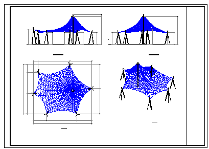 某索膜结构膜亭cad结构设计图_图1