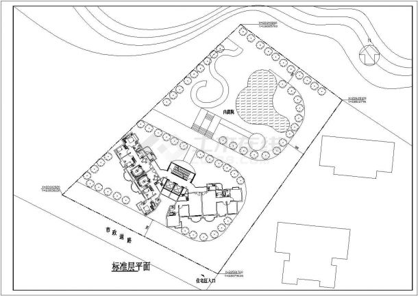 珲春市某武警住宅楼小区规划设计CAD图-图二