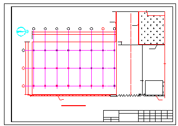 某自行车棚钢管cad结构设计图_图1