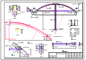 某自行车棚钢管cad结构设计图-图二