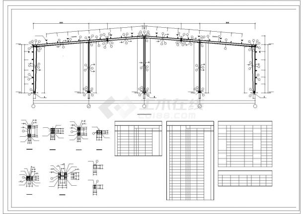 2350平米门式刚架轻钢结构五金制品厂房建筑图（含结构图）-图二