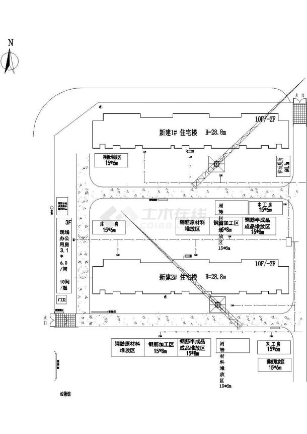 北京两限房施工现场临时用电平面布置图cad-图二