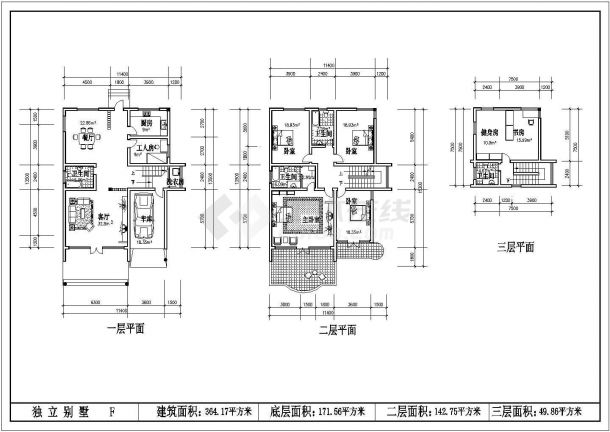 翡翠山庄别墅设计cad全套建筑施工图纸（含设计说明，含多栋设计）-图二