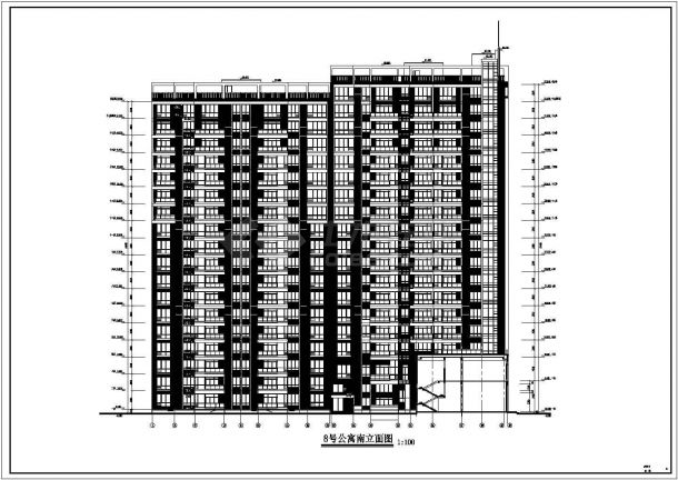 某框架剪力墙结构高层公寓楼设计cad全套建筑施工图（含设计说明）-图二