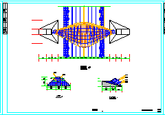 物流园大门双钢拱-索膜组合cad结构施工图-图一