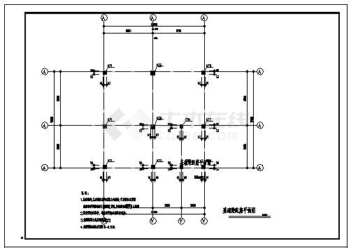 五层钢筋混凝土框架结构住宅结构施工cad图，共十八张-图二