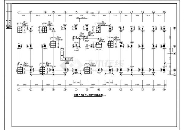 长48米 宽15.4米 -1+6层框架房管办公楼结构施工图（设计说明）-图一