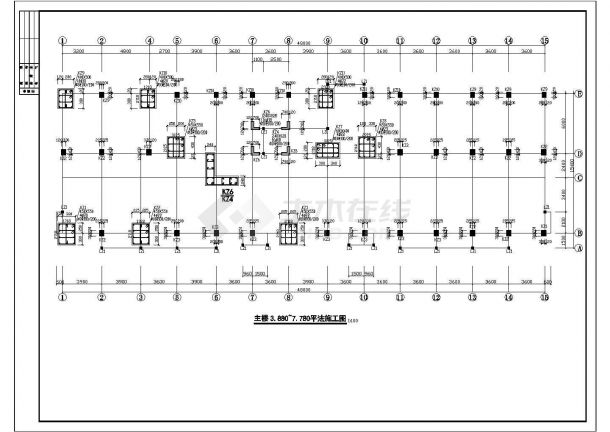 长48米 宽15.4米 -1+6层框架房管办公楼结构施工图（设计说明）-图二