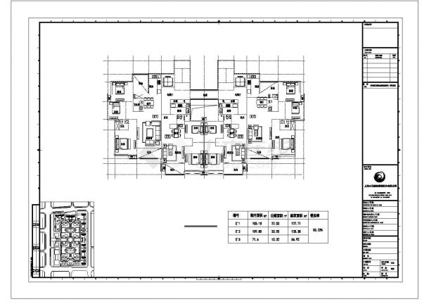 某小区高层两室两厅住宅户型设计施工CAD图纸-图一