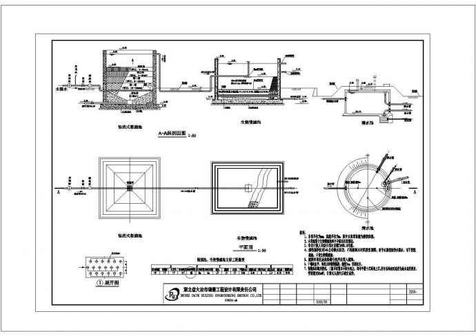 某地区农业水利工程建筑方案设计施工CAD图纸_图1