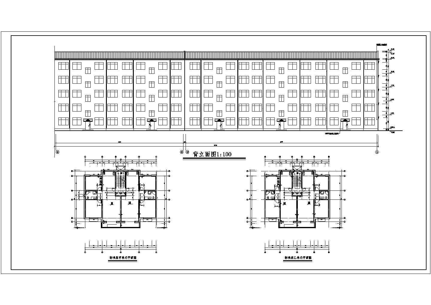 9500平米5层砖混结构住宅楼全套建筑设计CAD图纸（含结构和水电图）