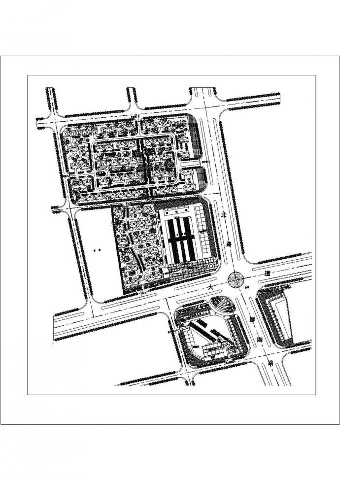 石家庄市某小区总平面规划设计CAD图纸（占地18万平米）_图1