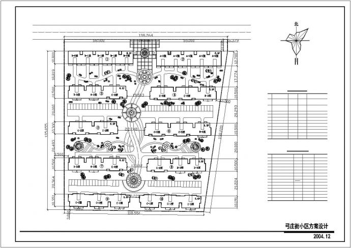 福州市弓庄街小区总平面规划设计CAD图纸（占地1.9万平米）_图1