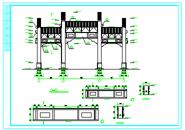 新疆某安陵园生态园南天门cad建施图纸-图一