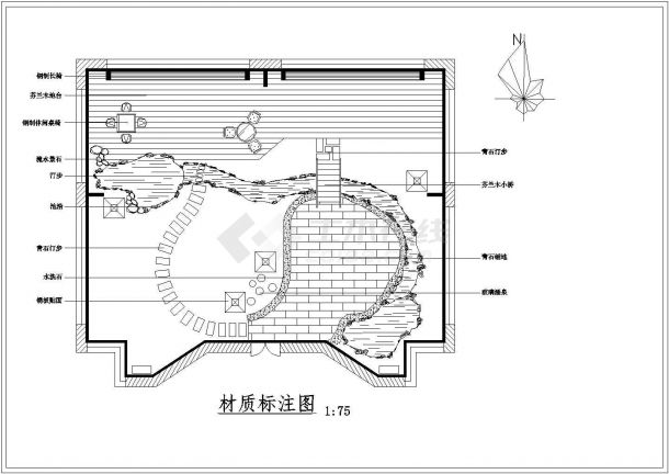 某高级商住屋顶花园景观设计施工CAD图纸-图一