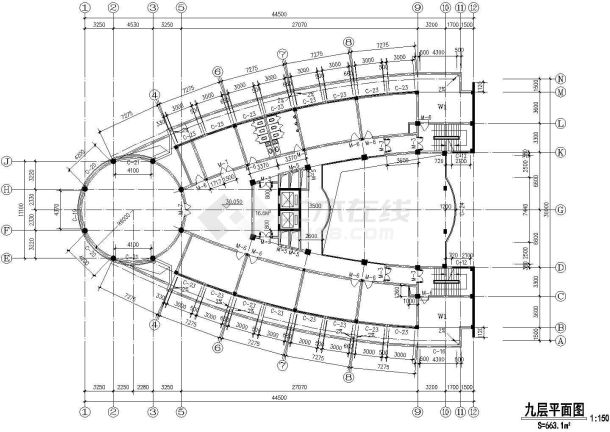 集团公司科研信息中心[办公楼]建筑施工图-图二