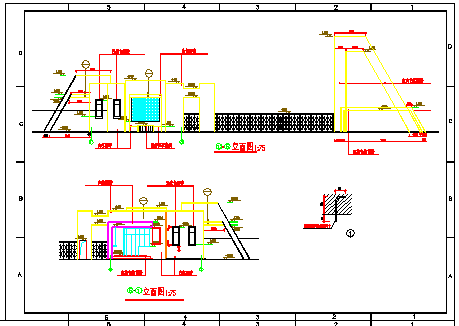 某工厂大门设计CAD参考图-图二