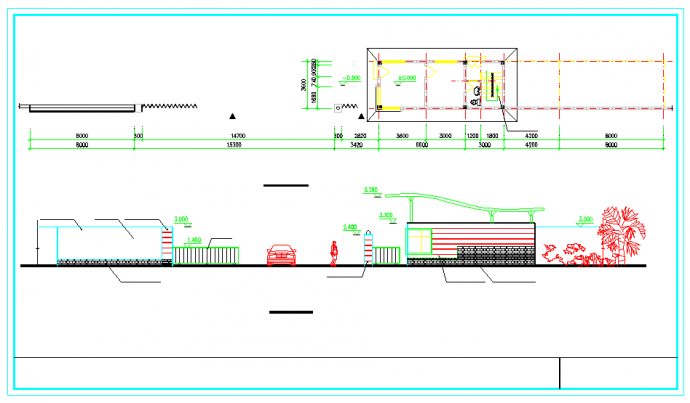 厂区大门建筑设计cad方案图_图1