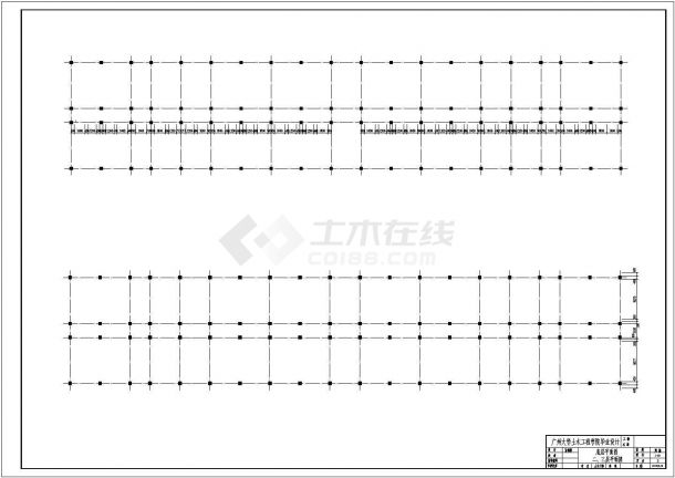 广州市某培训中心4层框架结构教学楼建筑结构设计CAD图纸-图二