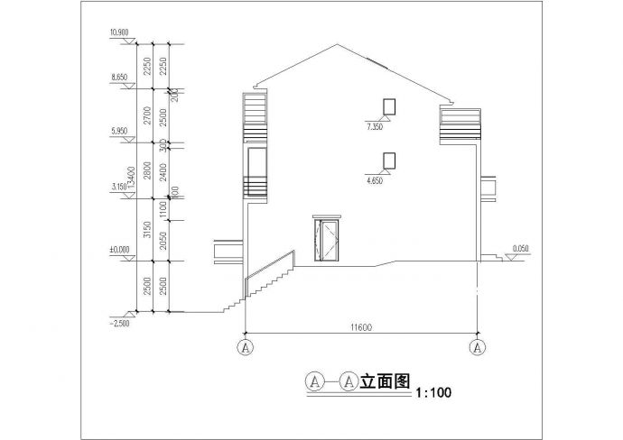 1600平米三层砖混结构住宅楼建筑设计CAD图纸（1层2户/含车库）_图1