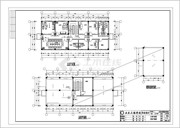 镇江市某欣城花园小区1200平米5层框架结构住宅楼建筑结构设计CAD图纸-图二