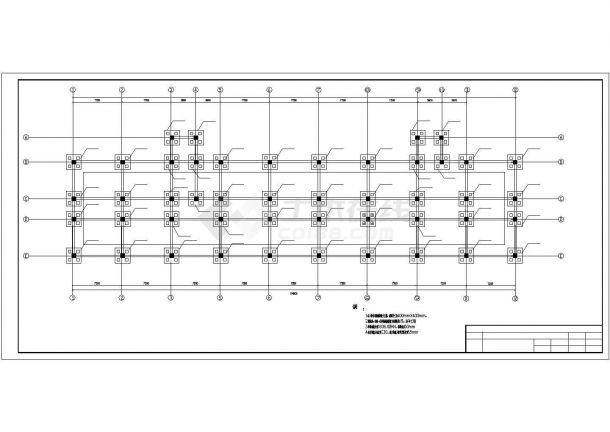 西安市某医药学院6层框架结构学生宿舍楼全套结构设计CAD图纸-图一