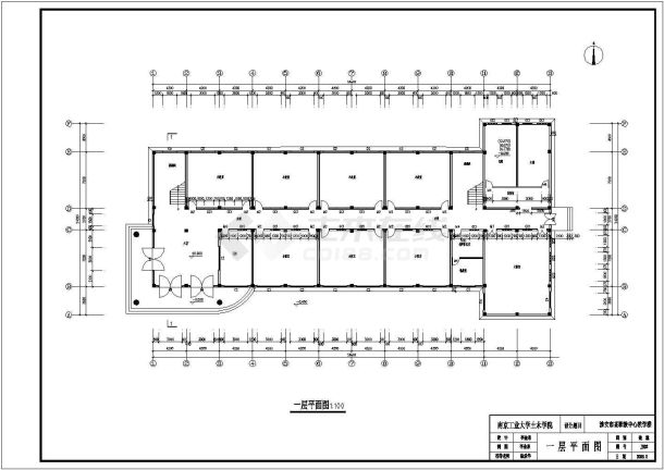 淮安市职教中心3200平米4层框架结构教学楼建筑结构设计CAD图纸-图一