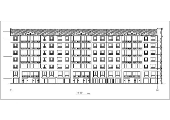 2900平米6层混合结构住宅楼全套建筑设计CAD图纸（含坡屋面和车库）_图1