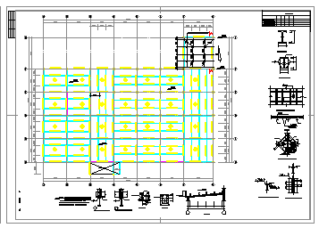 6883.6平米饲料公司钢结构车间cad结施设计全图