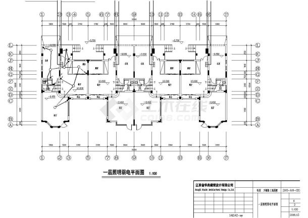 西安市曲江生态园小区3层独栋别墅电气系统设计CAD图纸-图一