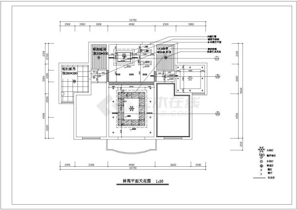 某三房型住宅室内家装初步设计cad详细方案图-图二