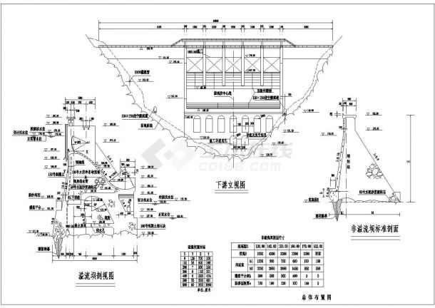 某标准砌混凝土重力坝总体全套方案设计施工CAD图纸-图一