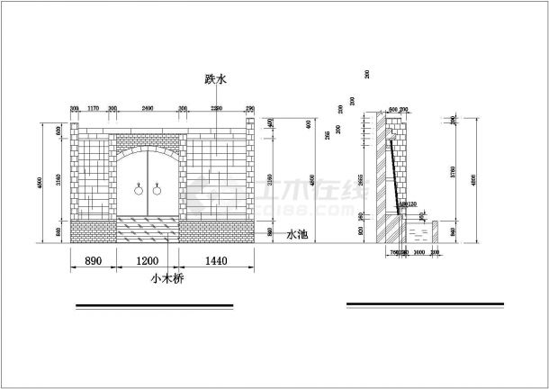 某商场屋顶花园绿化景观设计施工CAD图纸-图二