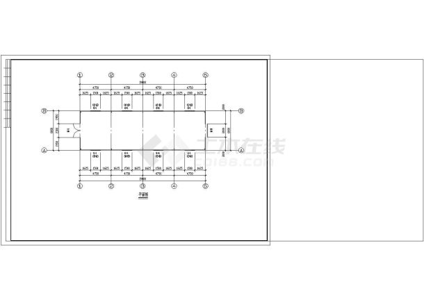 某在建工程活动板房详细设计cad施工图纸-图一