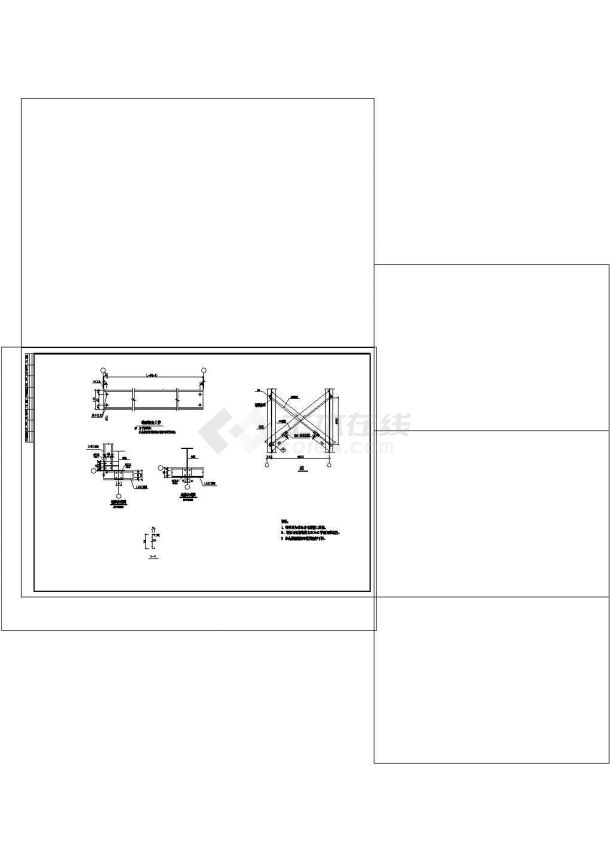 某在建工程活动板房详细设计cad施工图纸-图二