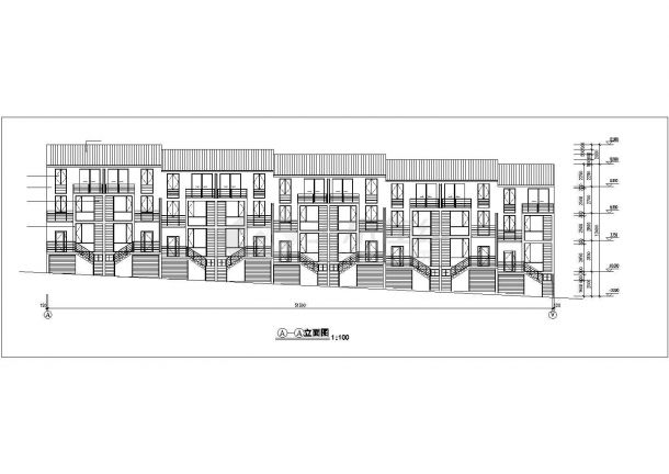 1200平米三层混合结构公寓楼建筑设计CAD图纸（含车库层）-图一